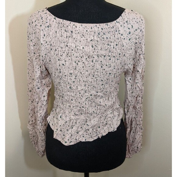 Kirious Los Angeles Top Cropped Ruched Cut Out Y2K Animal Print Smocked Medium - Picture 2 of 10